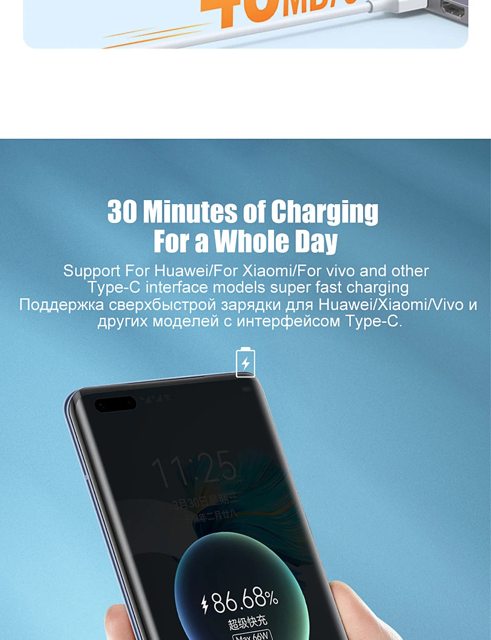 100W Fast Charging USB-C Kabel