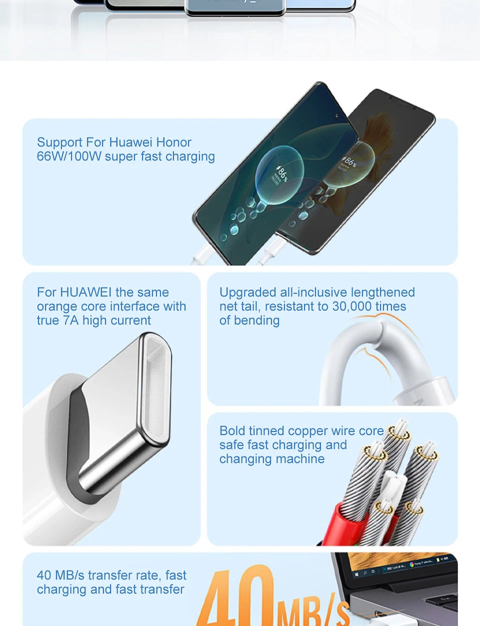 100W Fast Charging USB-C Kabel